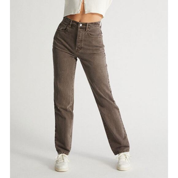 PacSun Jeans Light Brown Womens Size 22 Straight Leg Button Fly Denim Eco Dad - Picture 3 of 10